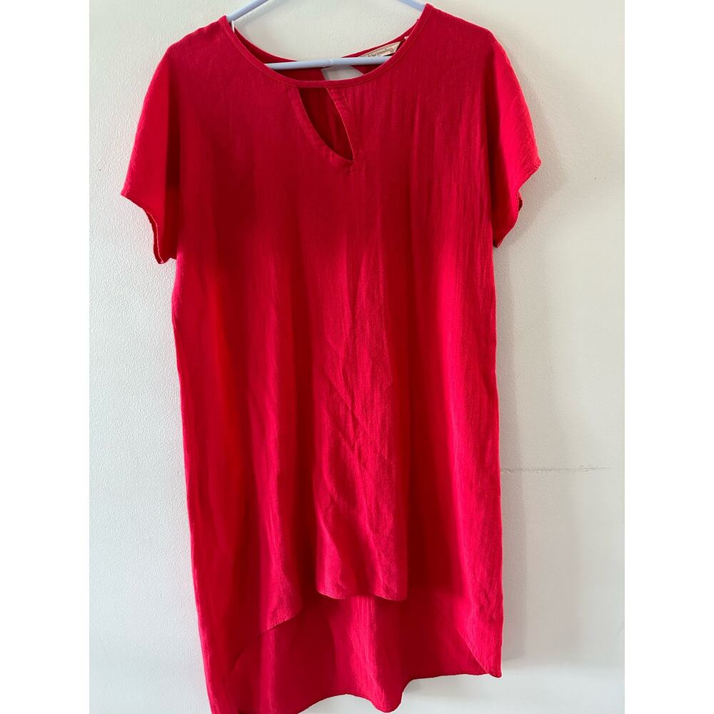 Soft Surroundings Top Women’s Small Red Moderne Gauze Tunic Summer Lightweight